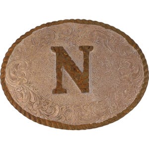 Nueva hebilla de cinturón vintage plateada con la letra P N y el nombre inicial Noah Nathan Nick Nate Nicholas Nancy Nathaniel Nicholas Naomi Natalie Nolan Nadia