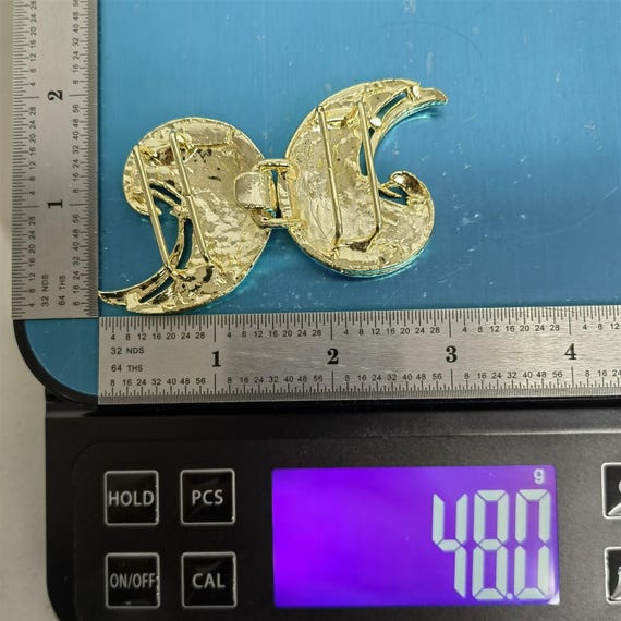 Twin Crescent Moon Interlocking Clasp Fashion Vin… - image 5