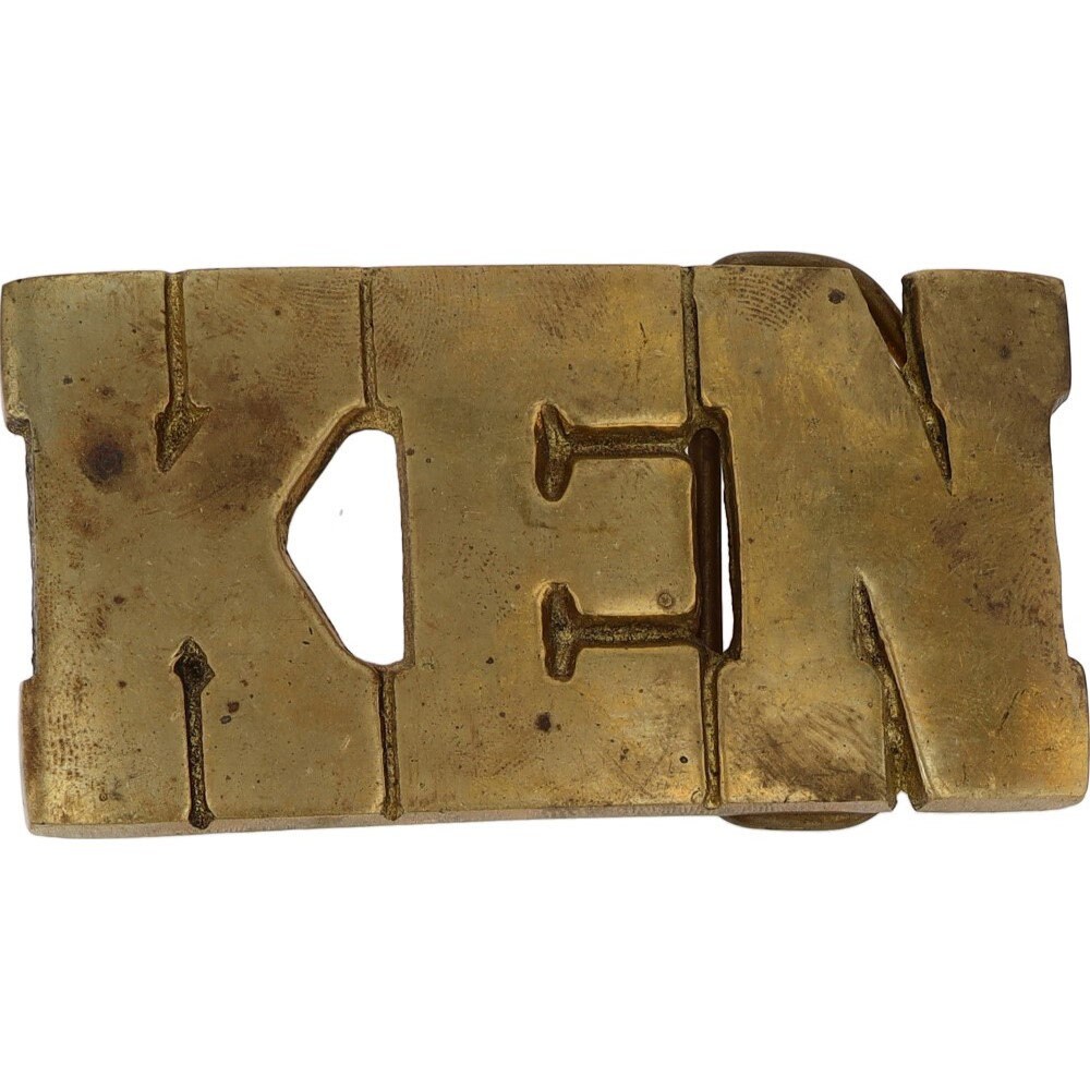 Brass Ken Kenneth Name Cowboy Hippie Retro Western 1970s Vintage Belt Buckle Monogram Personalized Letter Initial Old School