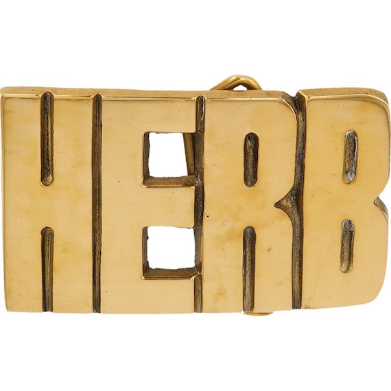 New Brass Herb Herbert Herbie Herbster Name Tag 1… - image 1
