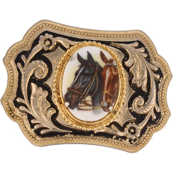 Horse Portrait Cowgirl Cowboy Western Horeback Ri… - image 1