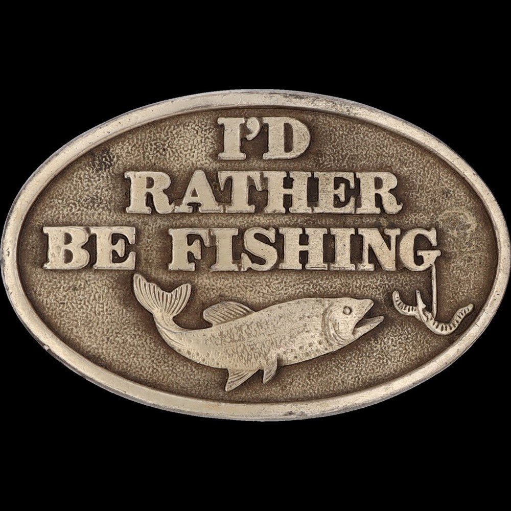 Rather Be Fishing Fish Fisherman Western Cowboy Bass Trout 1970s
