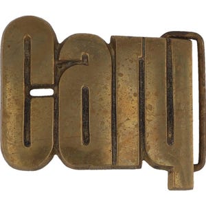 Etiqueta de nombre de latón Cary Carey Carsten Carrick, hebilla de cinturón estilo vaquero vintage de los años 70, estilo hippie, estilo retro, con letras de burbuja, estilo "Hola a todos"
