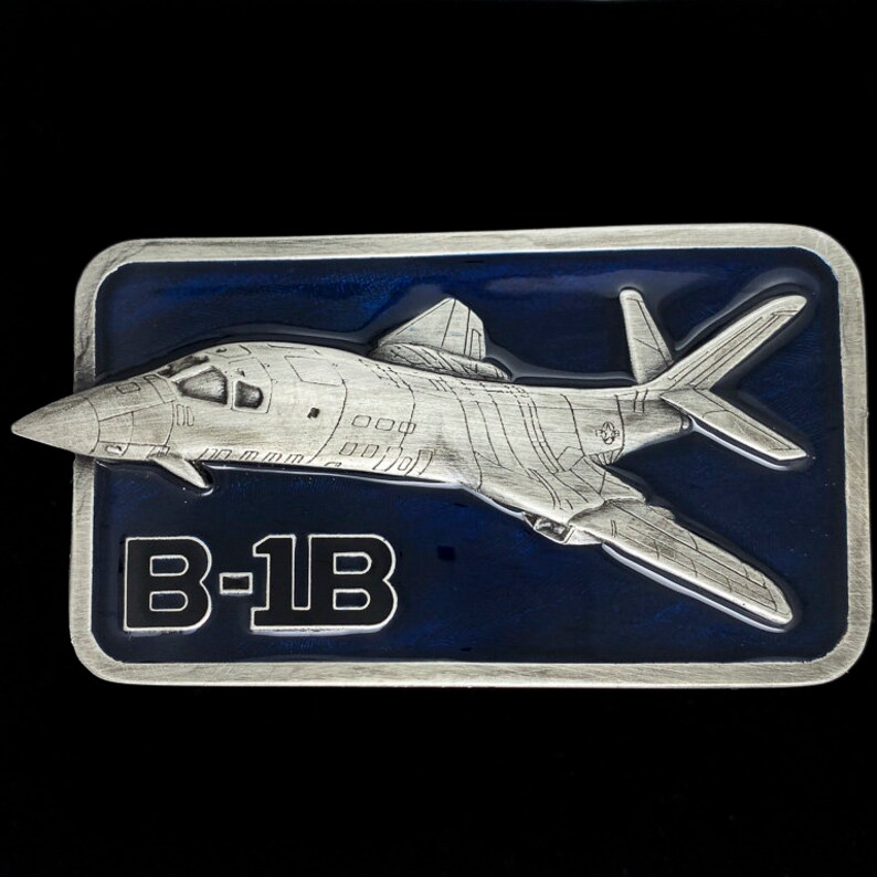 Rockwell B-1B B-1 Lancer Bone Heavy Bomber Aviation Military Usaf 1980s NOS Vintage Belt Buckle