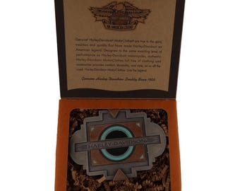 Nos Harley Davidson Motorcycle Southwestern Biker Southwest Western Belt Buckle Vintage V-Twin Panhead Shovelhead Ironhead Chopper Rally