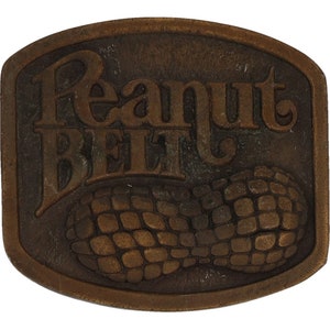 Peanut Farm Farming Nut Grower Georgia Florida Alabama Texas Vintage Belt Buckle North Carolina South