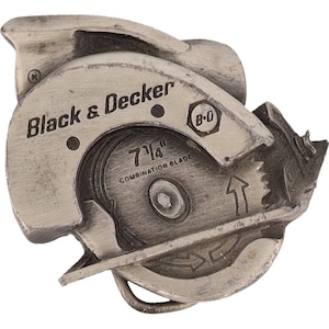 Skill Black Decker Saw Circular Carpenter Craftsman 1970s Vintage Belt Buckle Power Tools Builder Woodworker Contractor Combination Blade