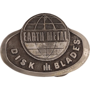 Ih International Harvester Canton Illinois Earth Metal Tractor 1970s Belt Buckle Plant disc blades Farmer Ji Ih Case Agricultural Ag farming