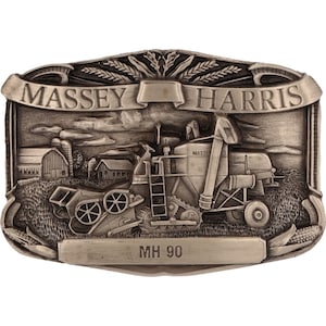 New Massey Harris MH 90 Tractor Ferguson Farmer Farming NOS Vintage Belt Buckle Farm Equipment Machinery Implement Sign Logo Ji Ih