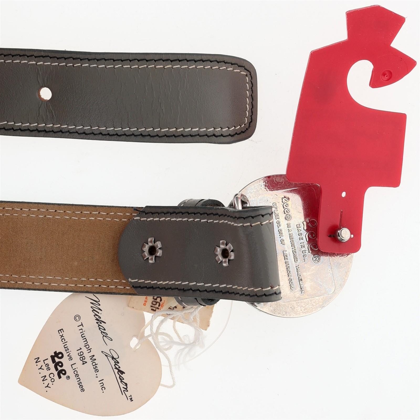 New 1984 Michael Jackson Portrait Glitter Glove Vintage Belt  display picture 2