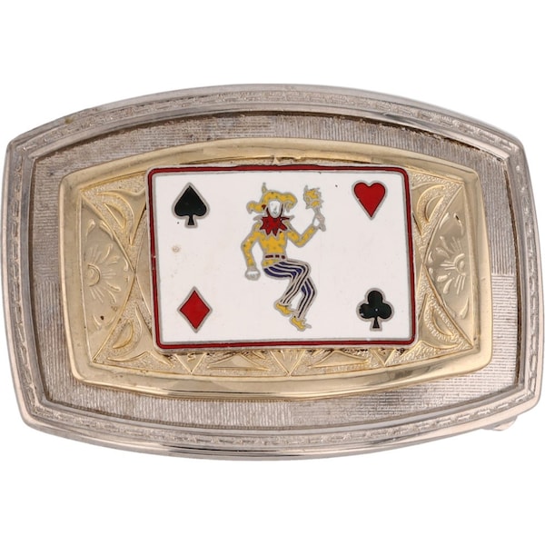 Joker Joueur de cartes Poker Gambling 21 Jester Biker Western Nos vintage Boucle de ceinture Trump