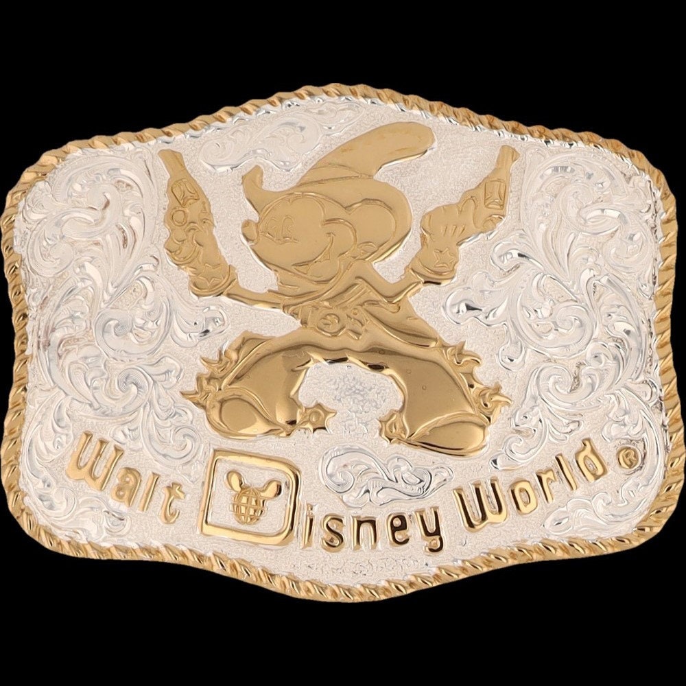 【レア】Crumrine Disney Mickey Mouse バックル New Silver P Mickey Mouse Disneyana Disney Land World Wdw