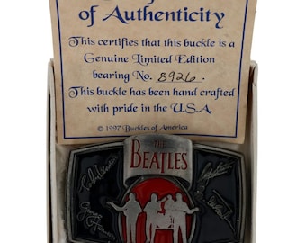Nueva hebilla de cinturón vintage para fanáticos de la música de la gira de The Beatles, silueta de Abbey Road, Liverpool, Merseybeat, Apple Corps, Fab Four, coleccionista
