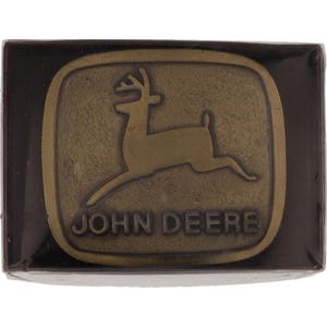 John Deere Farming Equipment Agriculture Farm Logo Tractor Nos Vtg Belt Buckle Rancher Leaping Deer Farmer Tractor Construction Equipment Ag