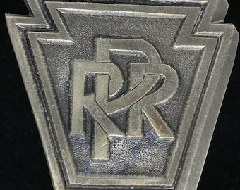 Pennsylvania Railroad Prr Rr Keystone Train Sign Logo NOS Vintage Belt Buckle