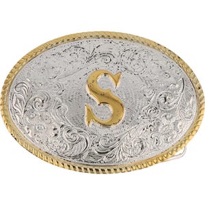 Hebilla de cinturón vintage de plata de ley con la letra P y el nombre inicial de Sam Scott, Steve Shawn, Seth, Samuel Sawyer, Steven Spencer, Stephen Sean, Shane