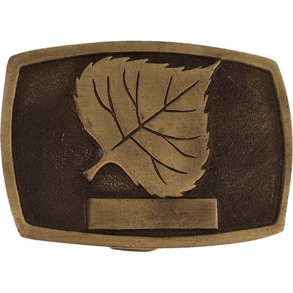 Aspen Leaf Tree Colorado Ski Hippie Cowboy Western 70s NOS Vintage Belt Buckle Nature Camp Camping Forest Hiking Mountain Skiing Cowgirl