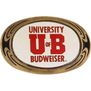 Messing Budweiser Bud Licht Busch Bier Trucker Biker Frat Vintage Gürtelschnalle Bier Rocky Mountain Cowboy Trinktrinker Lustig Bar