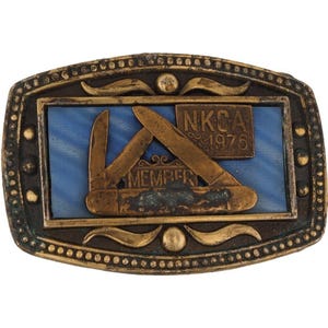 Nkca National Knife Collectors Assn Club Kissing Crane 1970s Vintage Belt Buckle Nkc&Da Dealer