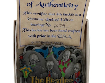 Nueva portada del álbum psicodélico de The Beatles, banda, fan de la música, hebilla de cinturón vintage, Yellow Submarine, Abbey Road, Apple Corps, Merseybeat Collector UK