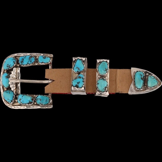 Angie C Sterling Silver Zuni Indian Turquoise Ran… - image 3