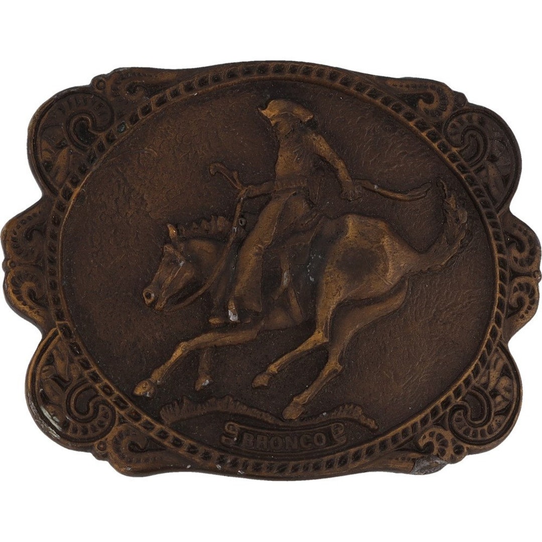 Bucking Bronc Bronco Rider Horse Rodeo Cowboy Western Wyoming Vintage ...