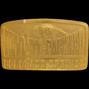 Hp Hewlett Packard Computer It Tech Technology Palo Alto 1970s Nos Vintage Belt Buckle Service Award California Employee Circuit Board Chip