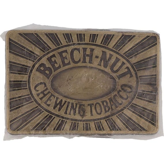 Beechnut Chewing Tobacco Chew Dip Snuff Beech Nut 1980s Nos Vintage Belt  Buckle Tobacciana Smoker Cigarette Sutliff