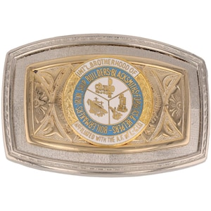 Boilermakers Iron Ship Builder Blacksmith Forger Helper Ibb Nos Vintage Belt Buckle International Brotherhood Of Transient Ntl Pipe-Fitter