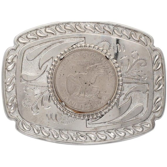 Vintage Eisenhower Silver Dollar belt buckle Vintage 1978 Eisenhower Liberty Dollar Coin Belt Buckle  main image 3