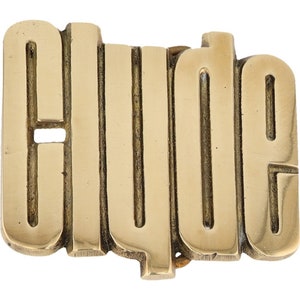 Etiqueta de nombre de latón nuevo Clyde Clydell Clyford Clydean, hebilla de cinturón vintage de los años 70, estilo hippie, retro, con letras de burbuja, Hola mi Is