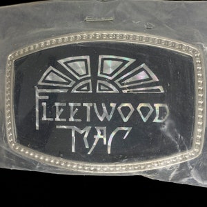 New Fleetwood Mac Not Pacifica Band Rock Roll Stevie Nicks Promo Music Memorabilia Fan Gift Rare Prism Hologram 70s NOS Vintage Belt Buckle