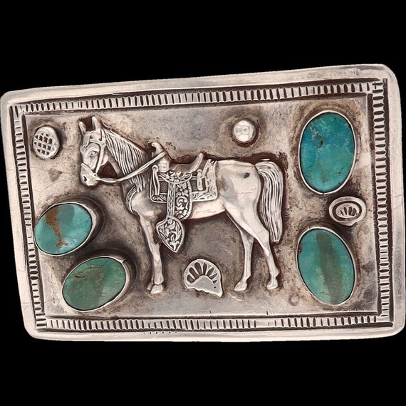 Sterling Silver Turquoise Horse Native American H… - image 6