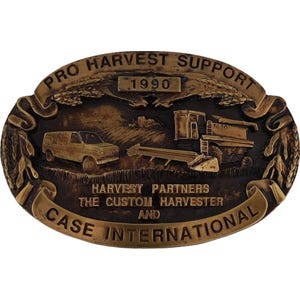 Case Ih 1680 Combine Pro Harvest Custom Combining Harvester Vintage Belt Buckle International Farming Equipment Farm Machinery