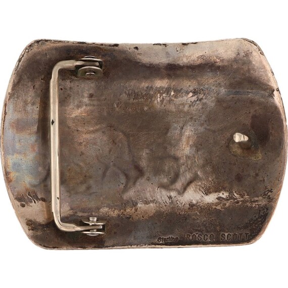 Very Unique American Flag Handmade Vintage Native American Navajo Sterling Silver Buckle Very Unique American Flag Handmade Vintage Native American Navajo Sterling Silver Buckle