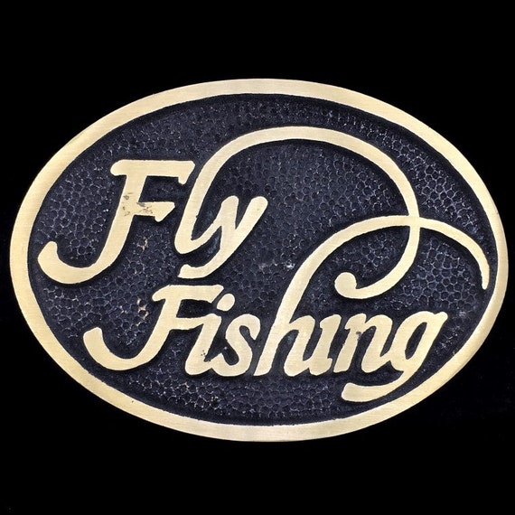 Fly Fishing Fisherman Fish Rainbow Trout BTS Solid Brass Vintage Belt Buckle