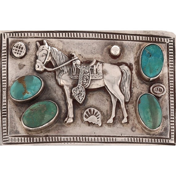 Sterling Silver Turquoise Horse Native American H… - image 1