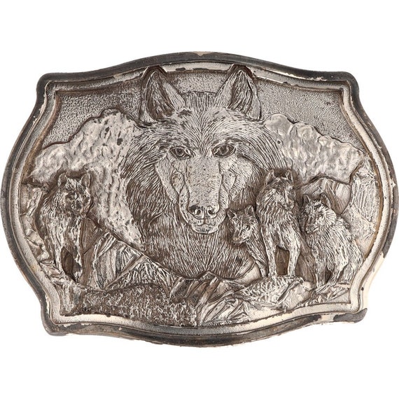 Brass Silver P Wolf Pack Wolves Western Southwest… - image 1