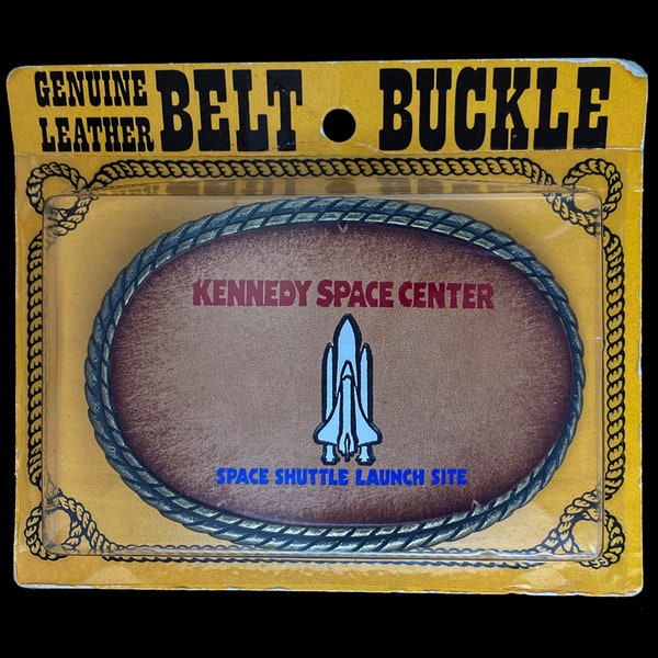 Kennedy Space Center Shuttle Mission Science Nerd Geekery Gift Rocket Exploration Astronaut Collectible Mens 80s NOS Vintage Belt Buckle