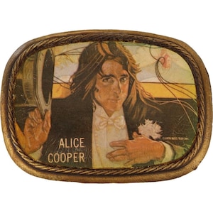 Alice Cooper Welcome Nightmare Rock Music Pacifica Style 1970s Nos Vintage Belt Buckle Band Album Concert Souvenir Roll Tour Memorabilia