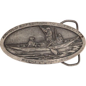 American Revolutionary War Colonel Benedict Arnold Quebec 1970s Vintage Belt Buckle Continental Army Cambridge Massachusetts Canada