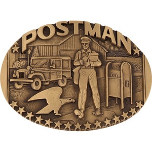 Nuevo empleado de correo del Servicio Postal de los Estados Unidos de América, cartero, hombre con números, hebilla de cinturón vintage, cartero, administrador de correos, empleado de los Estados Unidos de América, hombre de correos