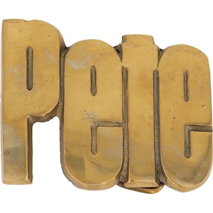 New Brass Pete Peter Name Old School Hippie Hippy 1970s Nos Vintage Belt Buckle Cool Personalized Bubble Letter Throwback