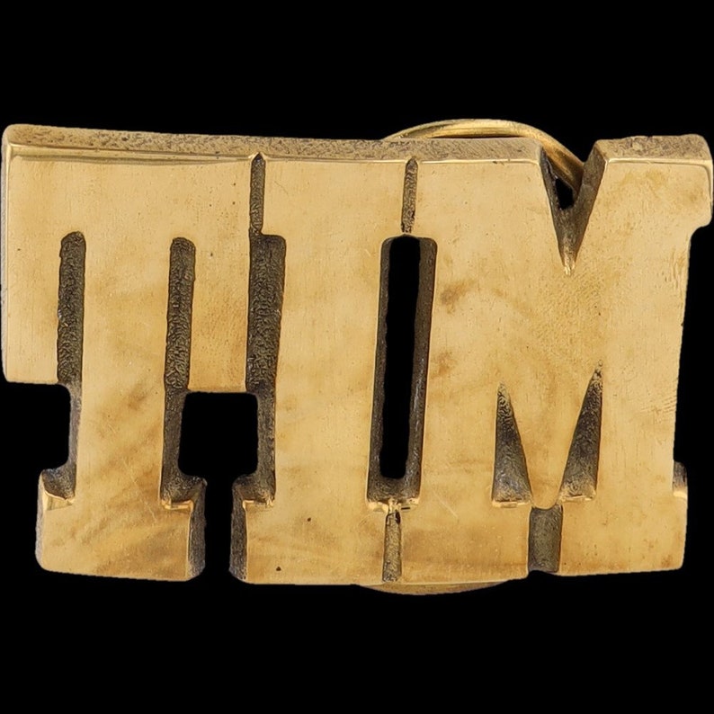 New Brass Tim Timothy Timmy Name Tag 1970s Nos Vintage Belt Buckle ...