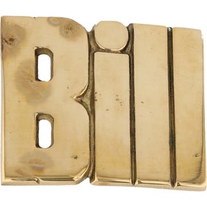 Etiqueta de nombre de latón nuevo Bill William Will Willie, hebilla de cinturón vintage de los años 70 con letras de burbuja estilo hippie retro, barra con texto "Hola, mi hijo"