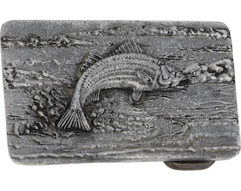 New Fly Fishing Rainbow Trout Fish Fisherman Western 80s NOS Vintage Belt Buckle Lover Cowboy Nature Animal Master Sportsman Sportfishing