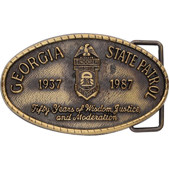 Brass New State Patrol Vintage Belt Buckle Gs… Gem