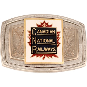 Cn Rail Cpr Canadian National Railroad Railway Train Nos Vintage Belt Fibbia Cartello Memorabilia Railroadiana Linea Conduttore Ferrovia Rr Ry Canada