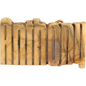 Etiqueta de nombre de latón nuevo Anthony Tony Anton Toni Antonius Antonio, hebilla de cinturón vintage de los años 70, estilo hippie retro, con letras de burbuja, barra Hola mi