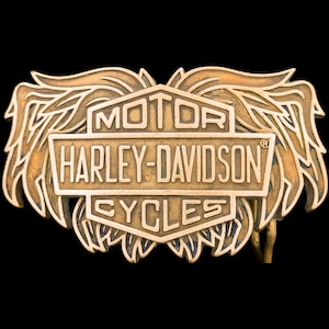 Brass Harley Davidson Motorcycle Sportster Biker 1980s Vintage Belt Buckle #1 Flh Xlch Rider Bike Hippie Chopper Panhead Shovelhead Ironhead